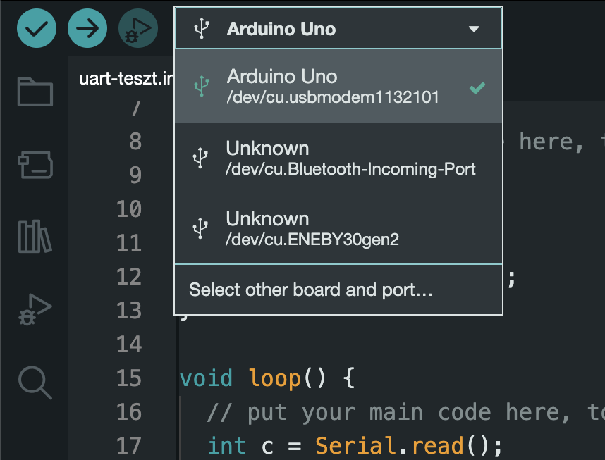 Arduino IDE uno COM port